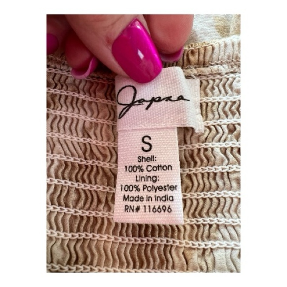 🆕 NWOT Japna cream & tan tropical print midi skirt | size small - Picture 5 of 6